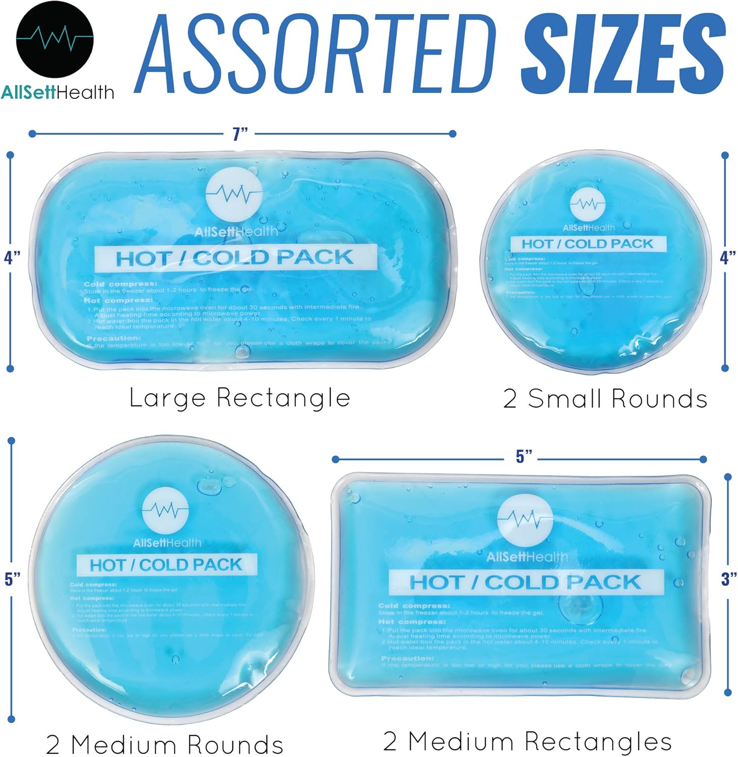 Reusable Hot and Cold Gel Ice Packs for Injuries | Cold Compress, Ice Pack, Gel Ice Packs, Cold Pack, Gel ice Pack, Cold Packs for Injuries | 7 Pack: Health & Personal Care