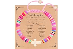 TAGOMEI Baptism Gifts for Teen Girls Cross Bracelet for Girls Gifts for Teenage Girls Christian Birthday Valentines Day Christening Gift for Her Kids Daughter Sister Niece Christmas Catholic Gifts