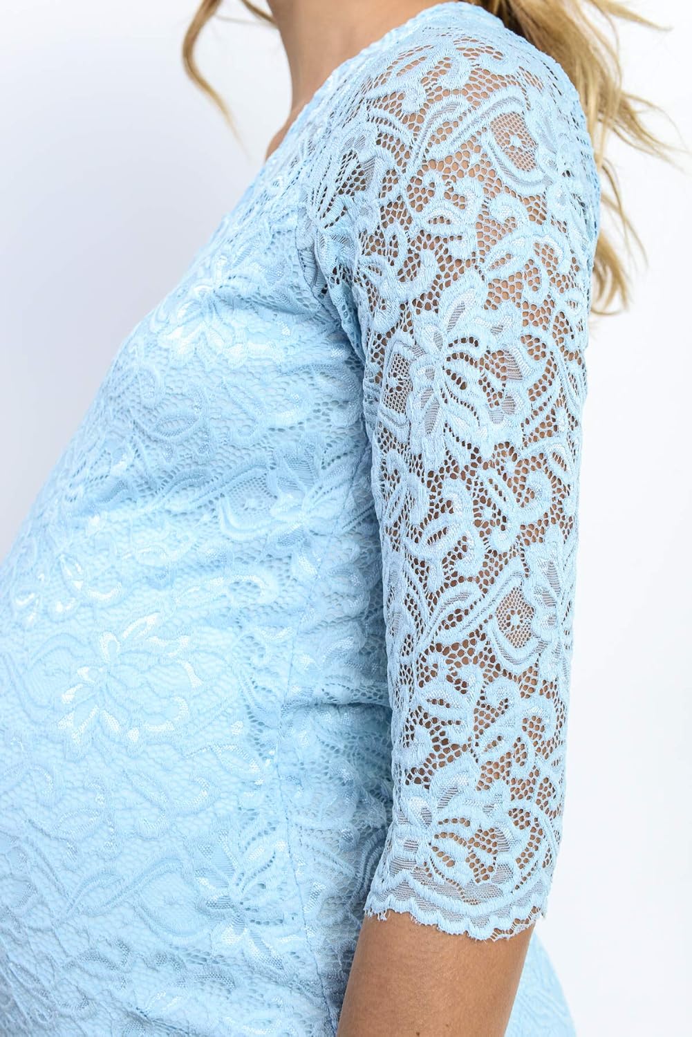 HELLO MIZ Women's Maternity Floral Lace Knee Length Bodycon Dress at  Women’s Clothing store