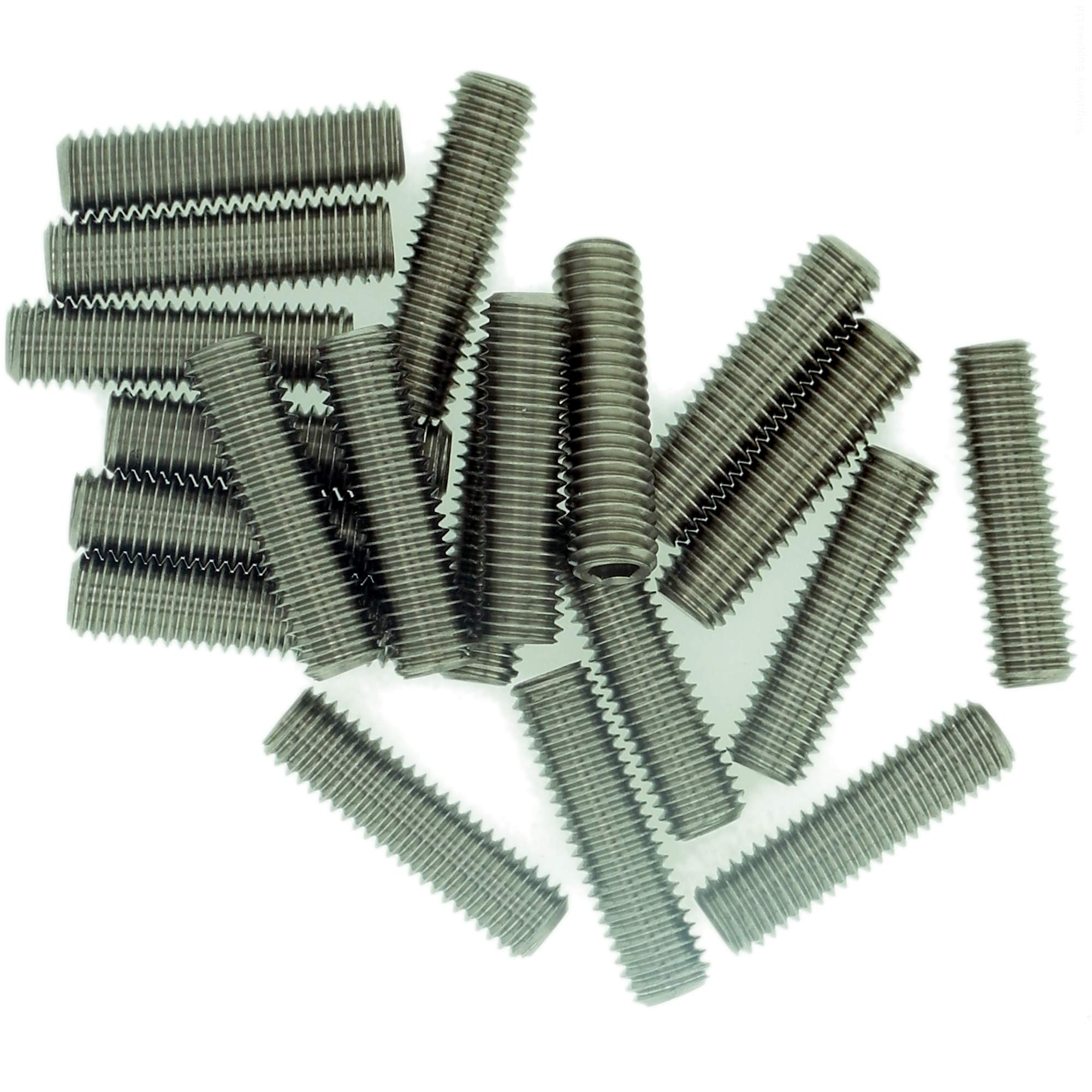 M8 (8mm x 6mm) Hex Socket Grub Screw (Flat Point) - Stainless Steel (A2) (Pack of 20)