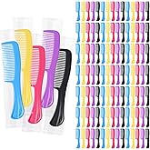 HESTYA 600 Pcs Combs Individually Wrapped Bulk, Colorful Plastic Hair Combs for Women, Hotel, Nursing Home, Homeless Shelter, Charity, and Church (5 Colors)