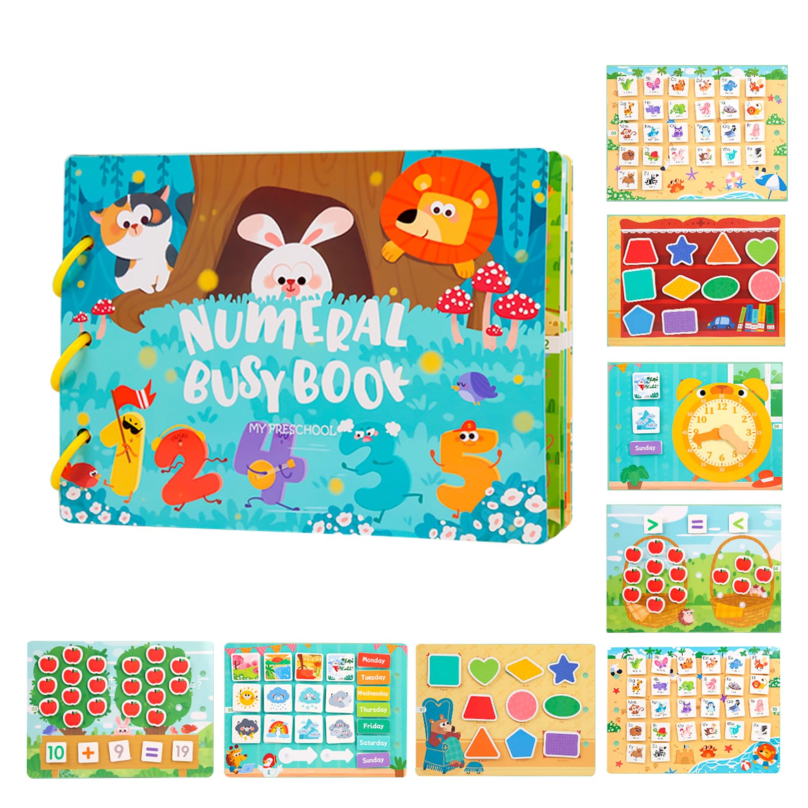 KUKUTrueยฎ Montessori Toy 3 4 5 6 Years, Numeral Busy Book, Educational Toys for 3+ Year Olds, Busy Board, Sensory Book, Fine Motor Skills, Gift 3โ6 Kids Boys Girls