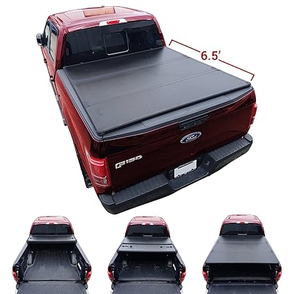 Galaxy Auto Hard Tri Fold For 2003 20 Chevy Silverado Gmc Sierra 6 5 Bed Fleetside Models Only Black Trifold Truck Bed Tonneau Cover Amazon In Car Motorbike