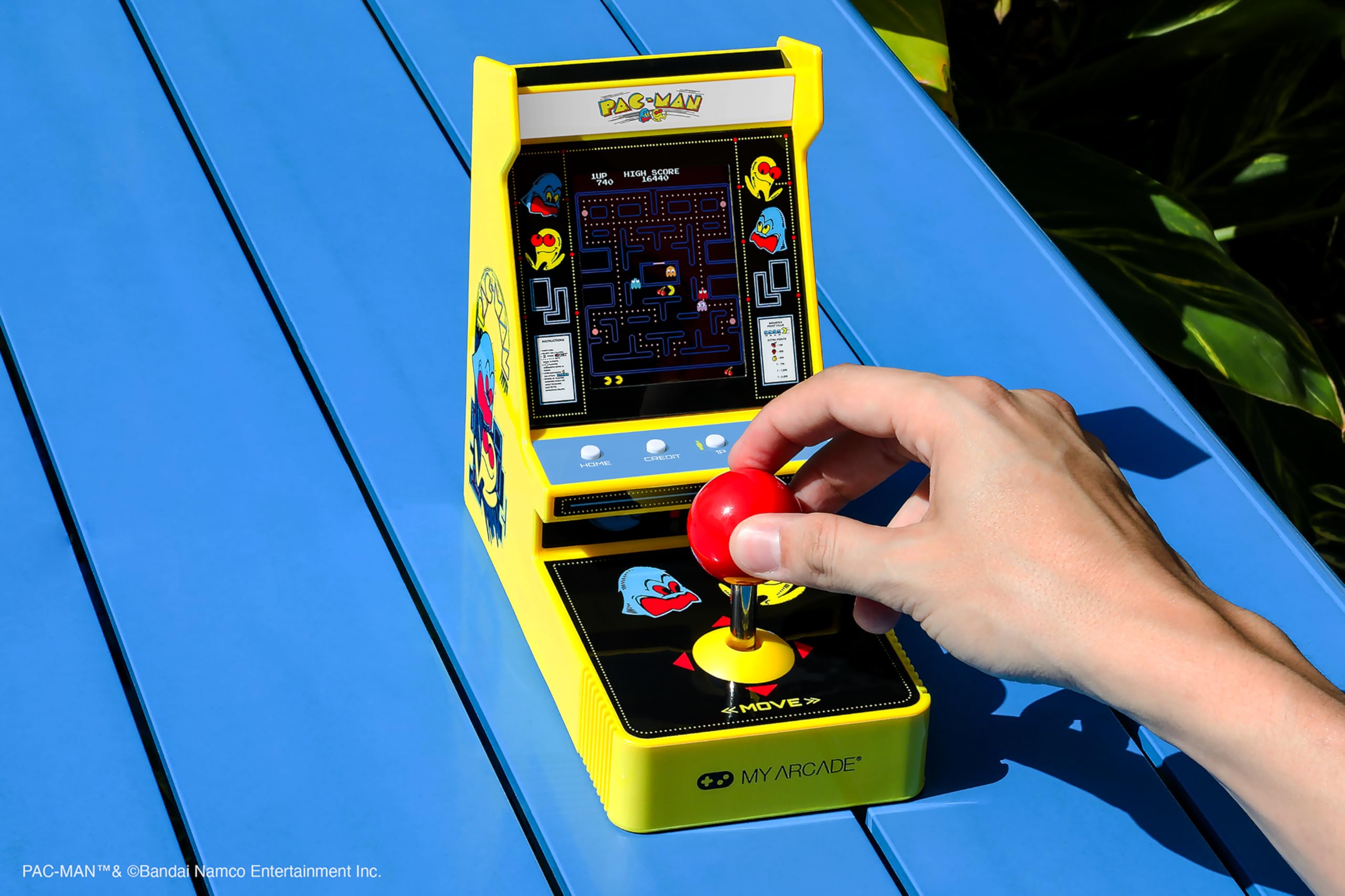 My Arcade Pac-Man Joystick Player:Officially Licensed Retro Gaming Console, 2 Game Modes Classic Arcade Machine, Portable Game for Kids and Adults