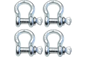 WorldPac (Pack of 4) 1/2-inch Galvanized Forged Steel Anchor Shackle with Screw in Pin
