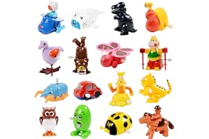 Nunkitoy Wind Up Toy,16 Pack Assorted Clockwork Toy Set(Contents and Color May Vary), Wind Up Animal Party Favors Toy Great Gift for Boys Girls Kids Toddlers