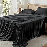 Andency Black Queen Sheets Set, 100% Viscose Derived from Bamboo, Cooling Bed Sheets Queen Size, Deep Pocket Up to 16", Silky Soft Sheets, Hotel Luxury Breathable Bedding Sheets & Pillowcases…