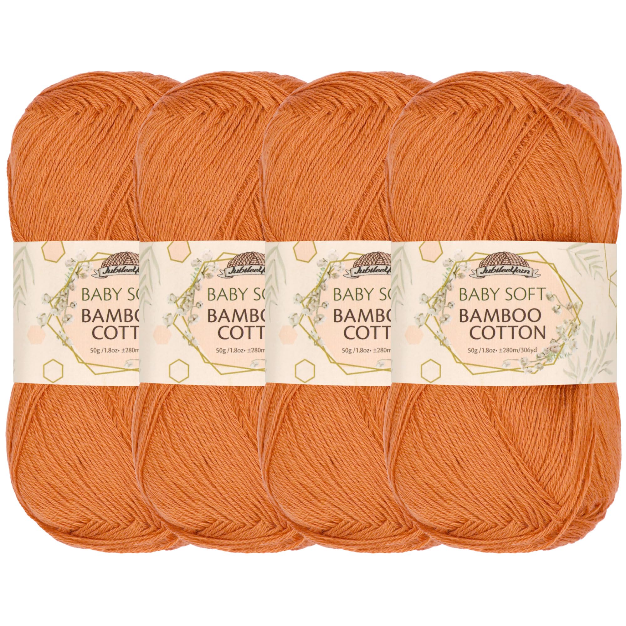 JubileeYarn Bamboo Cotton Sport Yarn - 50g/Skein - Sepia - 4 Skeins