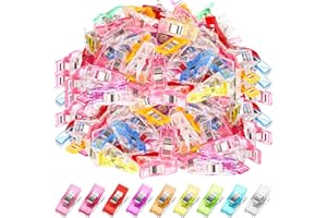 Beeveer 400 Sewing Clips Quilting Supplies Multipurpose Plastic Fabric Clips Assorted Colors for Sewing Quilting Binding Crafts