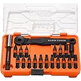 Klein Tools 32787S Slim Micro-Ratchet ProFlex Impact Driver Bit Set, 20-Piece, S2 Steel, MODbox Compatible Storage Case, Magnetic Bit Holder