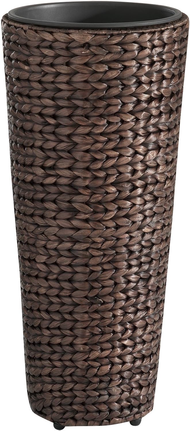 Gartenfreude 4001-1001-001 Plant Pot with Water Hyacinth Weaving 28 cm x 60 cm x cm for Inside or Out with Water-Proof Plastic Insert Brown
