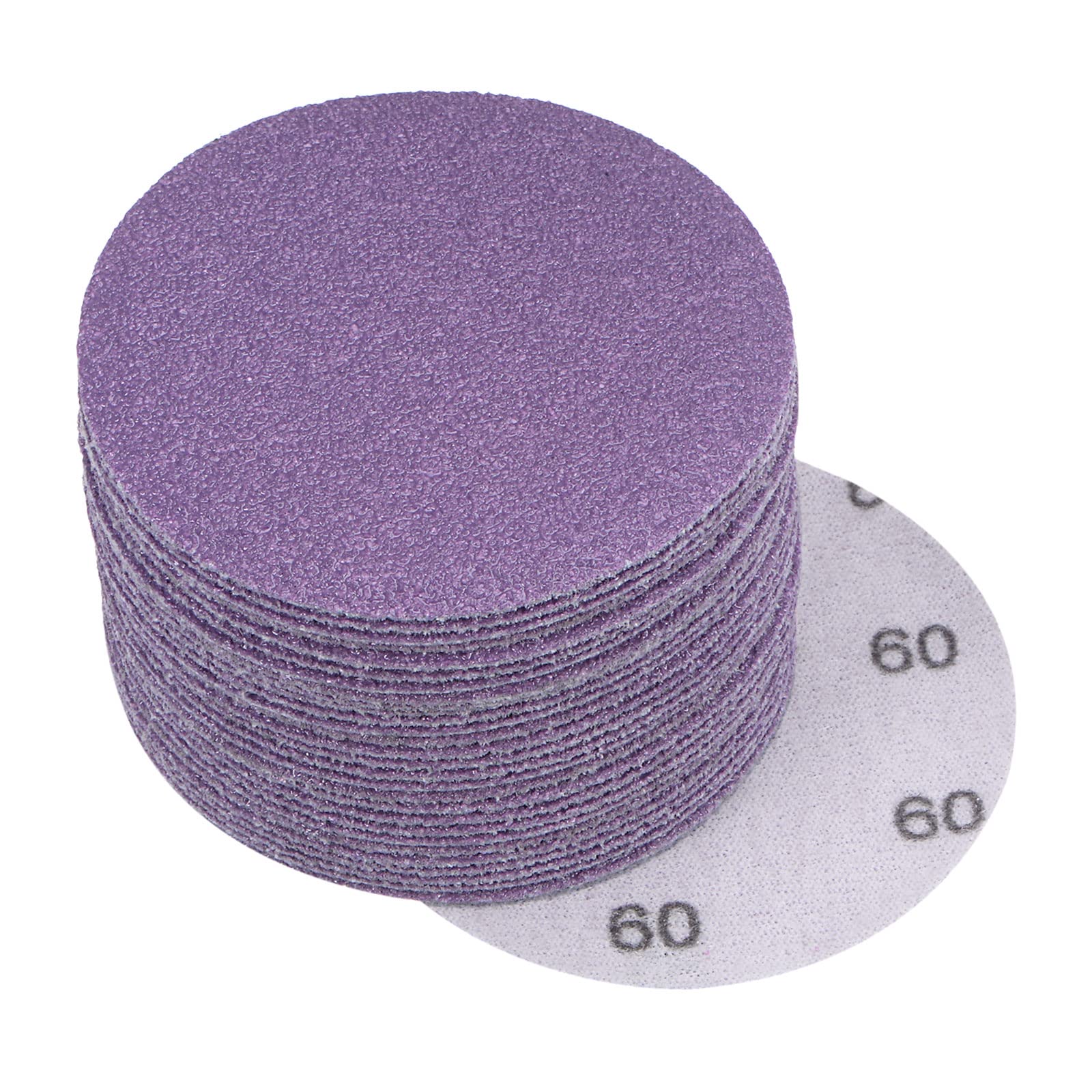 uxcell 30Pcs 3-Inch Purple Sanding Discs 60 Grits