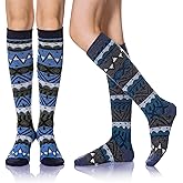 Eyean Women's Knee High Wool Socks Winter Thick Thermal Soft Comfy Over Knee Long High Socks 2 Pairs
