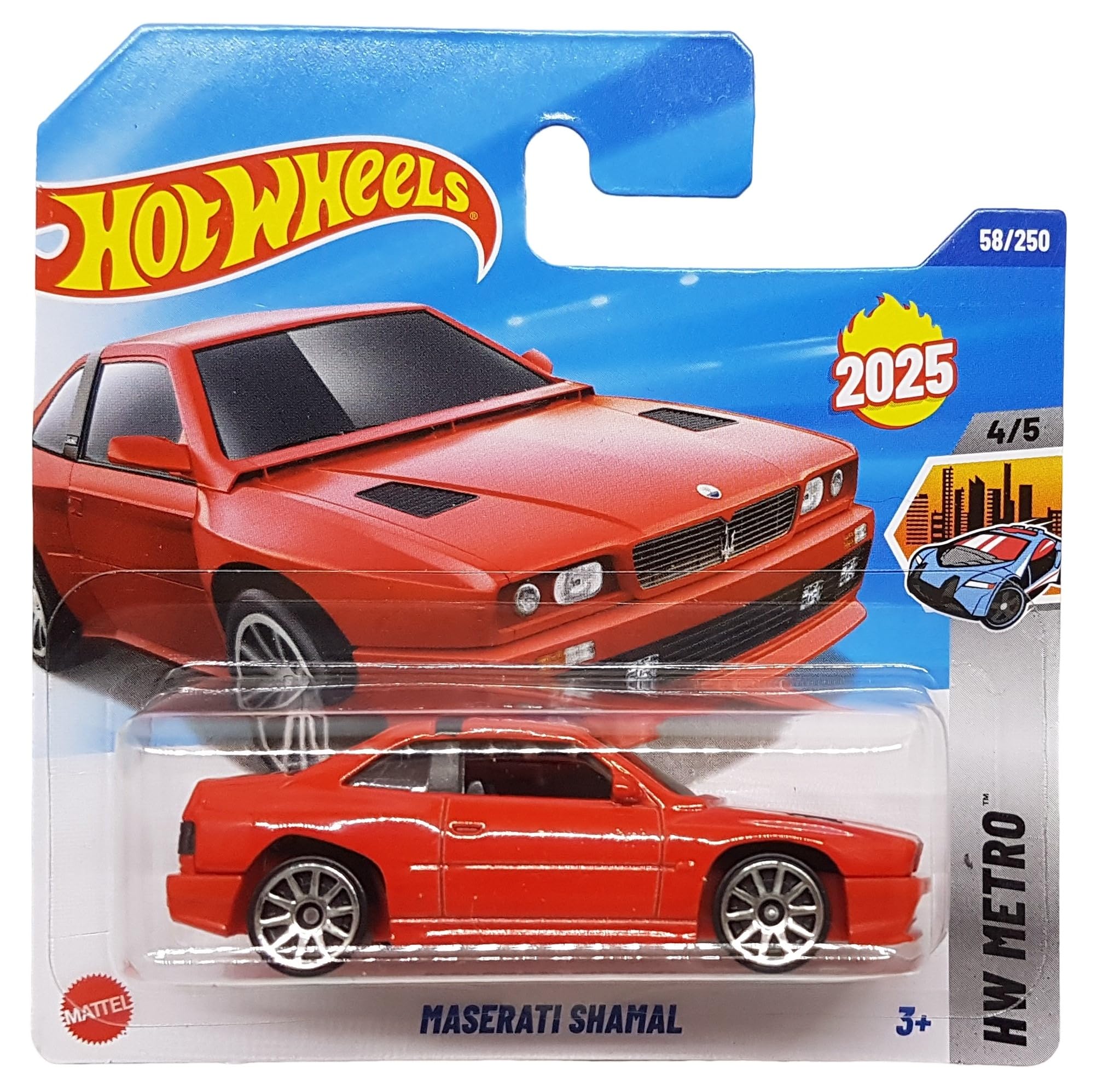 Hot Wheels Maserati Shamal HYW21 HW Metro 4/5 Short Card Red Maserati Licence Mattel 2025 1:64