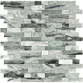 SUNWINGS 5-Sheet Peel and Stick Mosaic Natural 3D Stone Self Adhesive Marble Tiles, 11.5" x 10.7" Stick on Backsplash for Kitchen Bathroom Fireplace Vanity, Emerald Green
