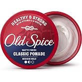 Old Spice Mens Hair Pomade, Healthy &amp; Strong with Vitamin E &amp; Biotin, Mens Hair Styling Pomade, Medium Hold, Matte Finish, 2.22 oz