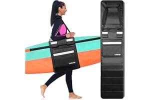 LuBanSir Surfboard Bag, Surfboard Travel Bag for Outdoor Fit Carrying 5'0, 5'6, 6'0, 6'6, 7'0, 7'6, 8'0, 8'6, 9'0, 9'6, 10'0 Shortboard, Longboard and Hybrid, 14.2in x 5.05ft
