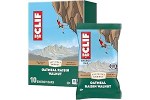 CLIF BAR - Energy Protein Bars - Oatmeal Raisin Walnut - Made with Organic Oats - Energy Bars - Non-GMO - (10 Pack)
