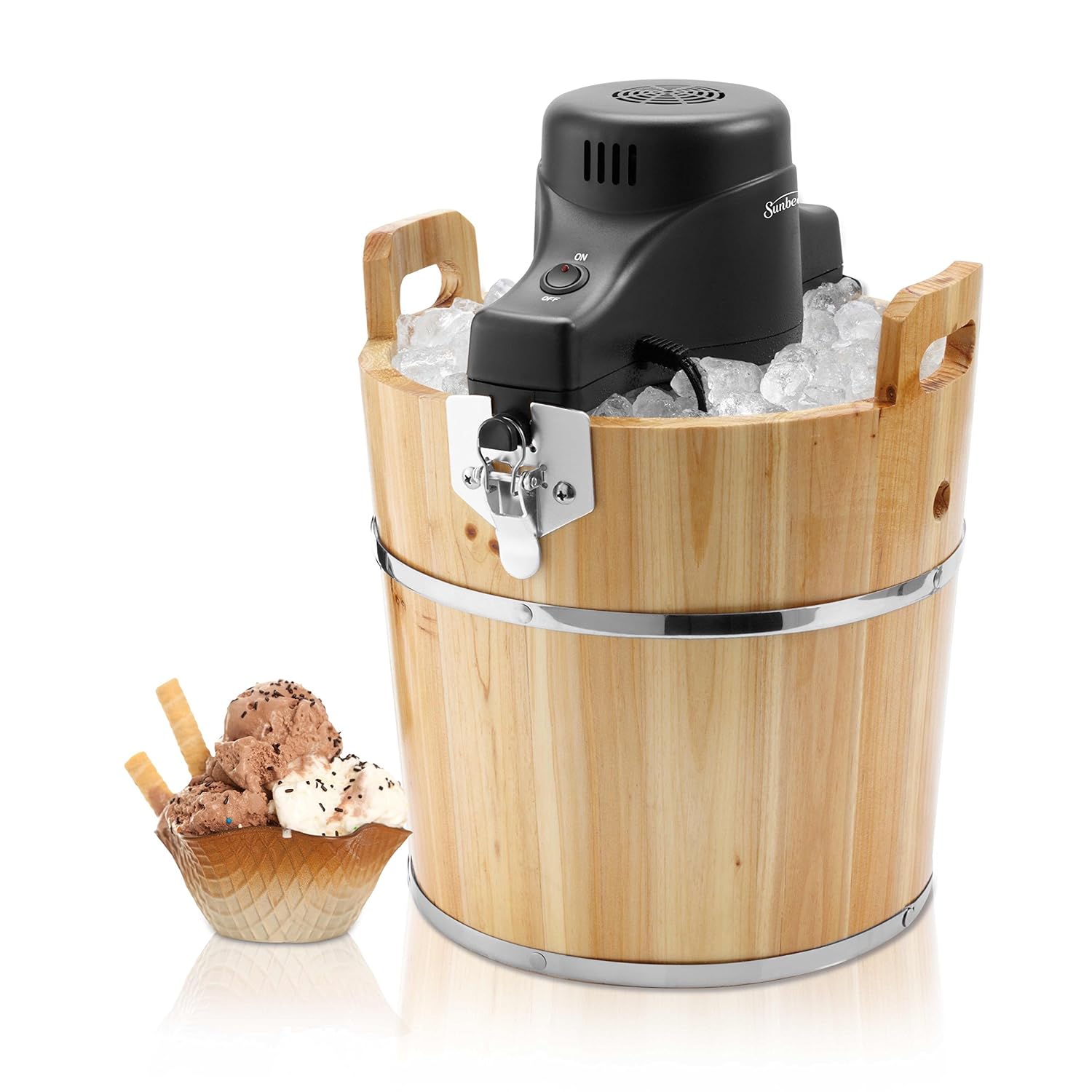 Amazon.com: Sunbeam FRSBWDBK- NP 4-Quart Ice Cream Wooden Bucket: Ice Cream  Makers: Kitchen & Dining