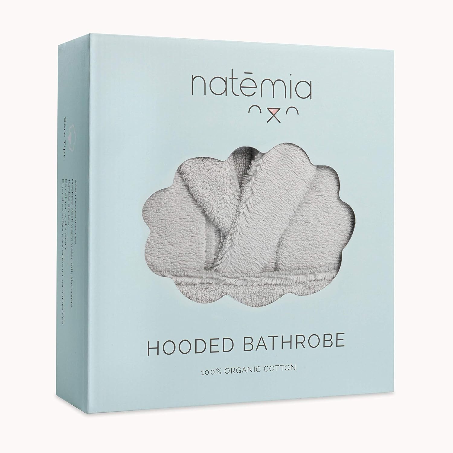 Ultra Soft and Absorbent GOTS Certified Turkish Cotton Kids Robe Natemia Organic Hooded Bathrobe for Babies and Toddlers Made in Turkey