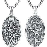 VASSAGO Hekate Strophalos Hekate Strophalos heidense amulet Wicca sieraden voor dames en heren, medium, roestvrij staal, geen edelsteen