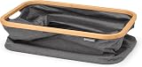 Brabantia 40L Foldable Laundry Basket Pepper Black Water Resistant Bamboo Rim view 4