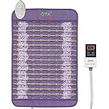 UTK Amethyst Healing Stone Heat Pad, Far Infrared Heating Pad for Back Pain Relief, Memory Function, Auto Turn Off, Adjustabl