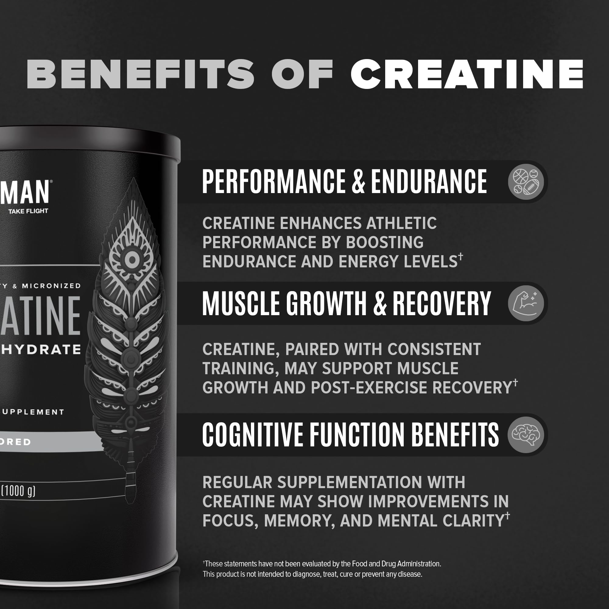 Micronized Creatine Monohydrate Powder, Muscle Recovery, Caffeine Free, Creatine Pre Workout, Vegan, Post Workout, Gluten Free, Sugar Free | 80 Servings (5 Grams Each) | 0.8lb