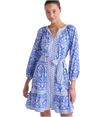 vineyard vines Women's Plaid Poplin Popover Dress, Royal Stewart