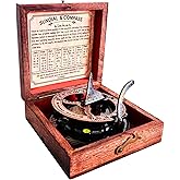 ALADEAN Brass & Copper Sundial Compass 3" SunClock - Handmade Rustic Sundial Vintage Bronze Copper Anniversary Inspirational Gifts