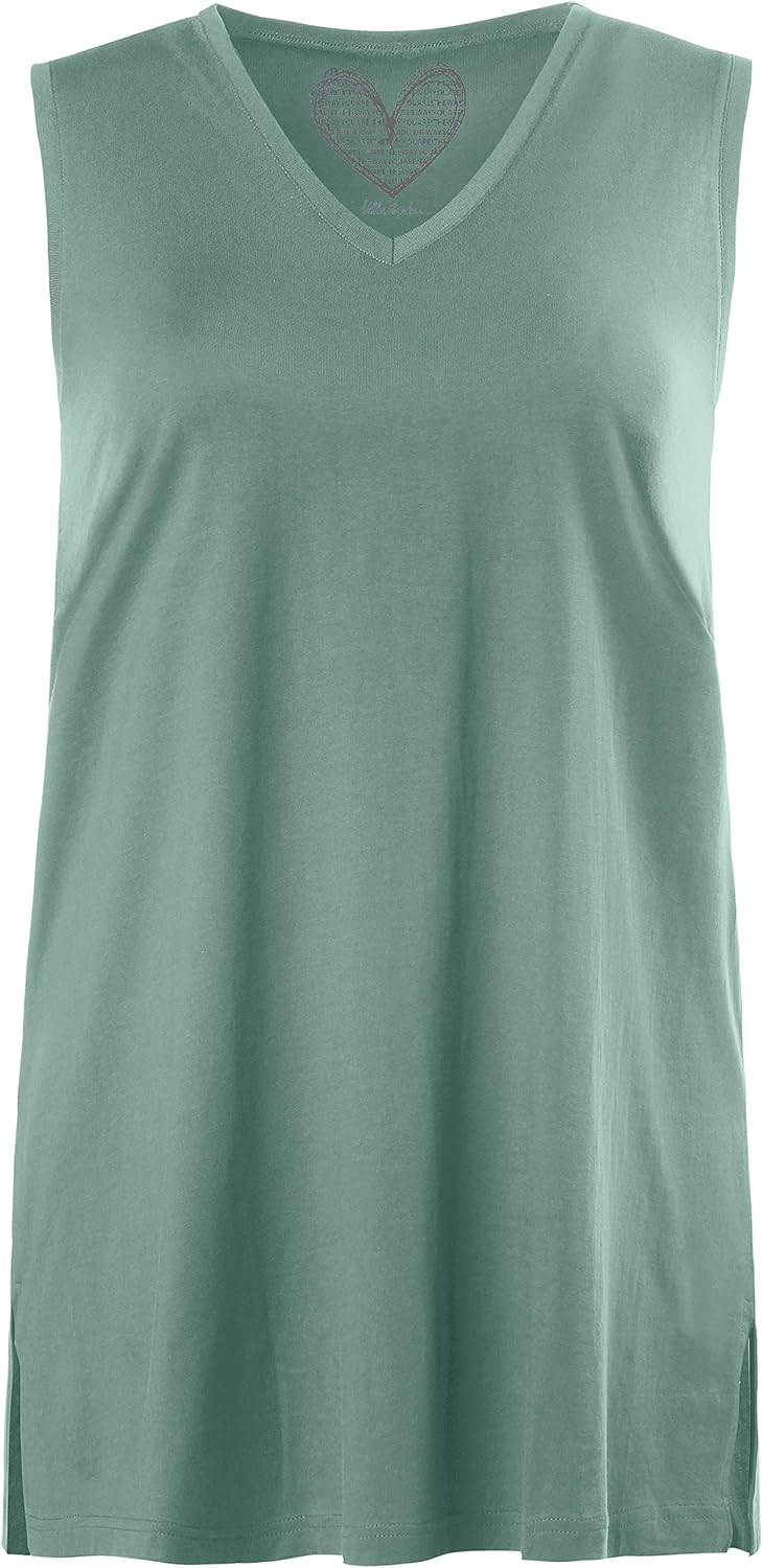 Produktbild Ulla Popken Frauen Plus Size Oberteil Tank Top grün / Salbei V-Neck bis Größe 70 Foto