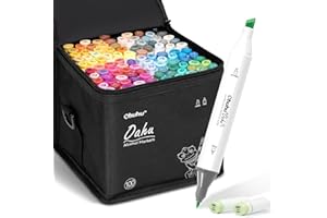 Ohuhu Oahu Lot de marqueurs à alcool à double pointe pour artistes adultes coloriage croquis illustration – Double pointe bis
