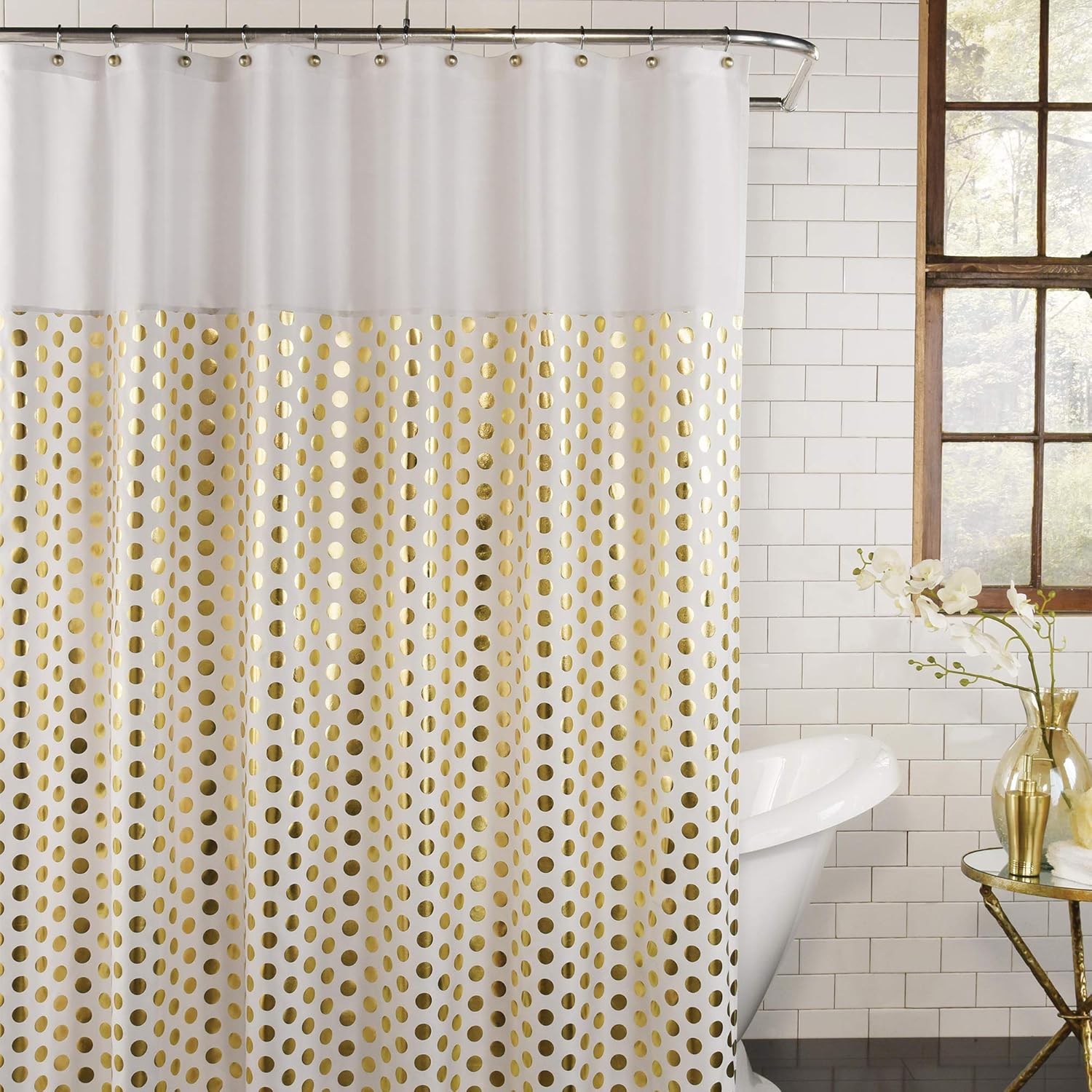 Amazon Com Ex Cell Goldie Shower Curtain Gold Home Kitchen