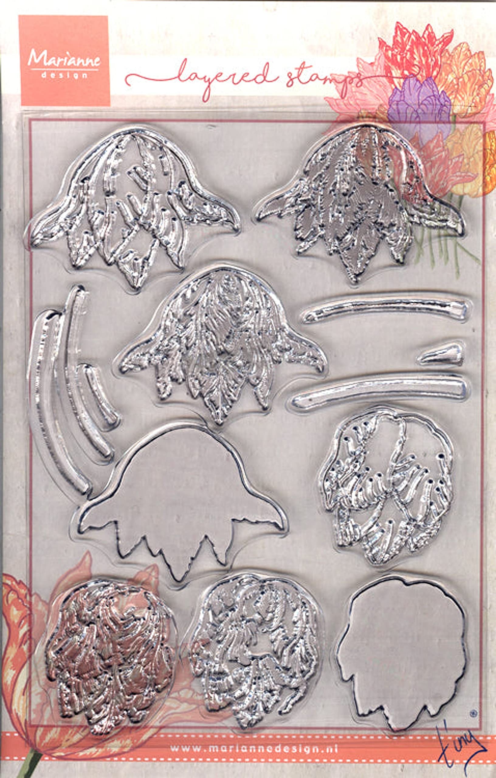 Marianne Design Tiny's Tulip (Layering) Clear Stamp Set, Transparent