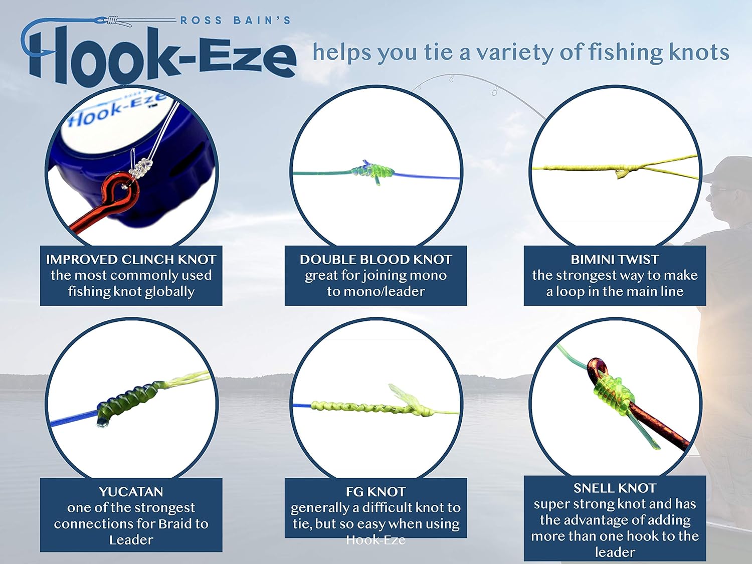 Hook-Eze Quick Fishing Knot Tying Tool Line Cutter Cover Hooks on Fishing Poles and Travel Safe : Sports & Outdoors