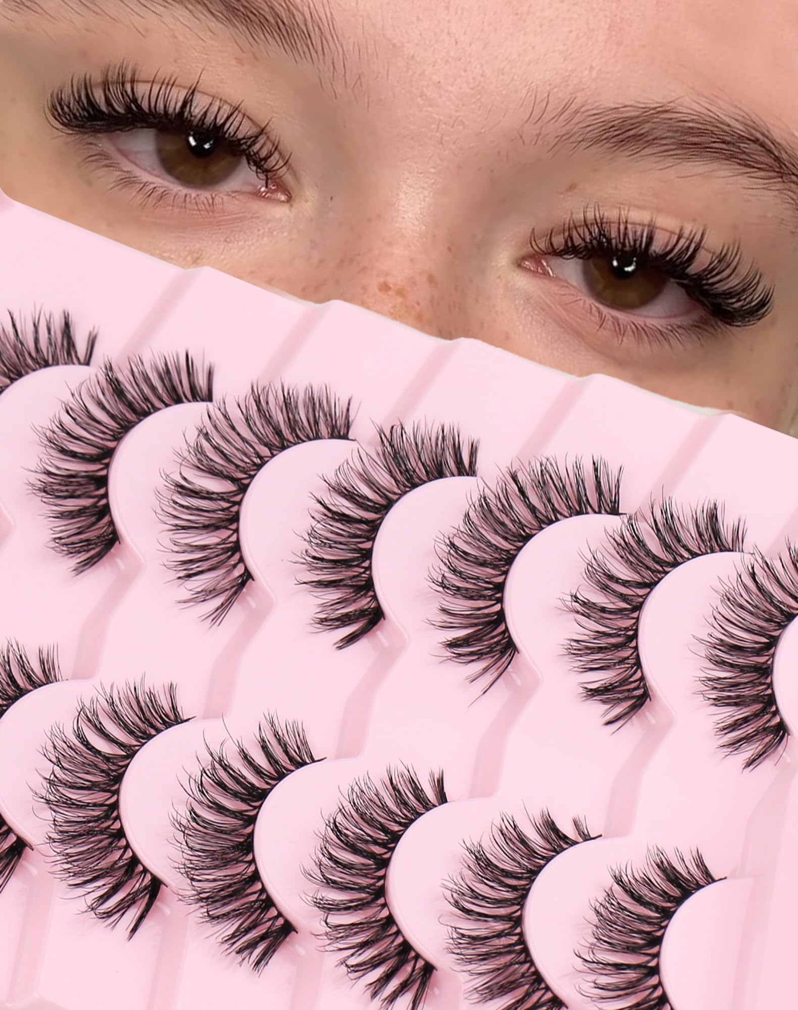 Natural False Eyelashes Wispy Faux Mink Lashes
