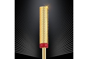 Nail Drill Bit, CORFULRA Super Long Barrel Nail Bit Carbide Tungsten Drill Bit for Nails, Newest Professional Advanced bit for Removing Acrylic Nails. Nail Tech Mush Haves (Gold, F)