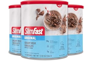 SlimFast Original Meal Replacement Powder, Creamy Milk Chocolate, Shake Mix, 10g of Protein, 14 Servings (Pack of 3) (Packaging May Vary)