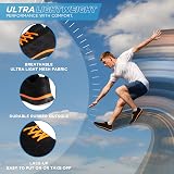 Get Fit Men’s Lightweight Cushioned Trainers - Breathable Mesh - Black/Orange - view 4