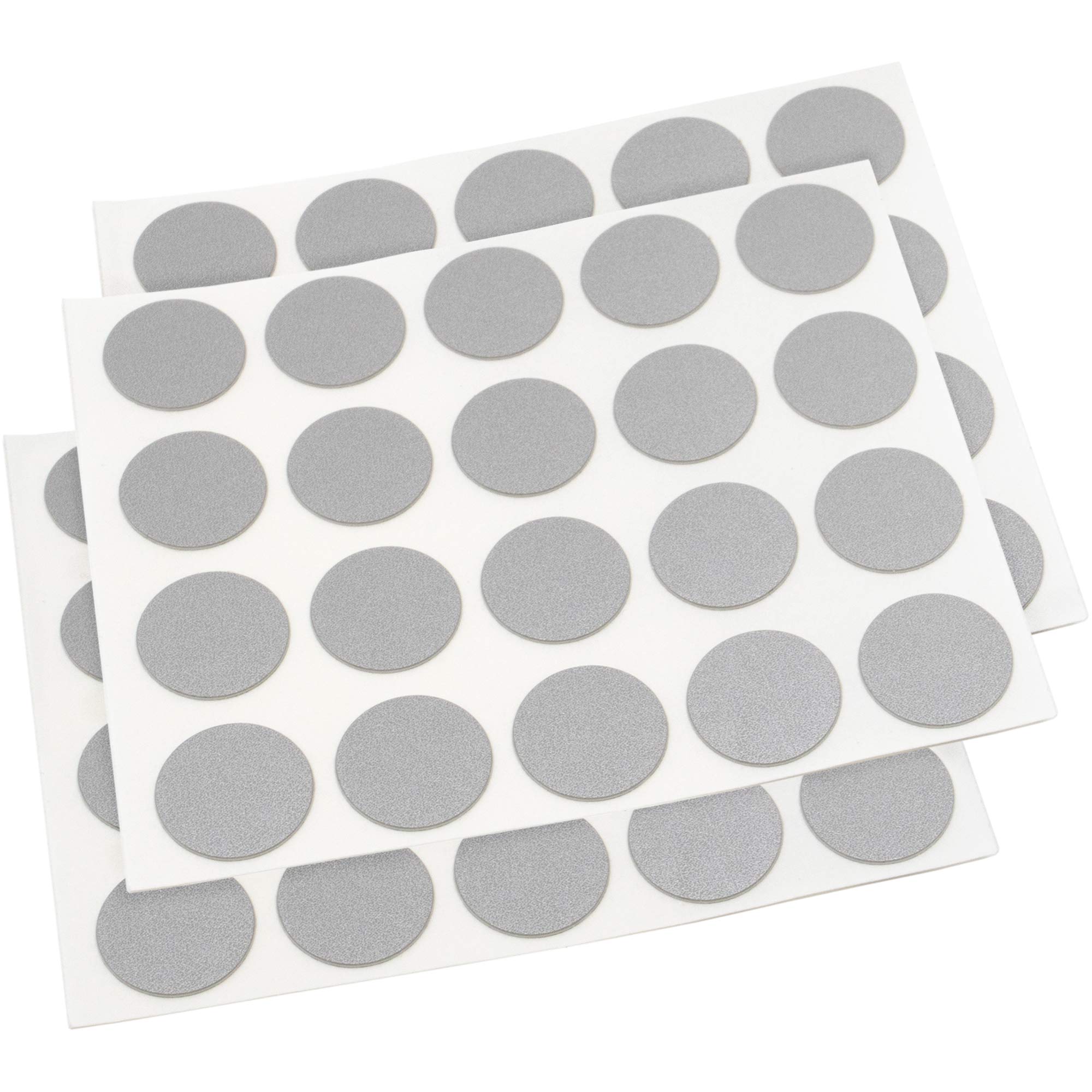 Adsamm® / 60 x cover caps | Ø 0.51'' (Ø 1,3 cm) | silver | round | 0.018'' (0,45 mm) thin, self-adhesive furniture patches by Adsamm®