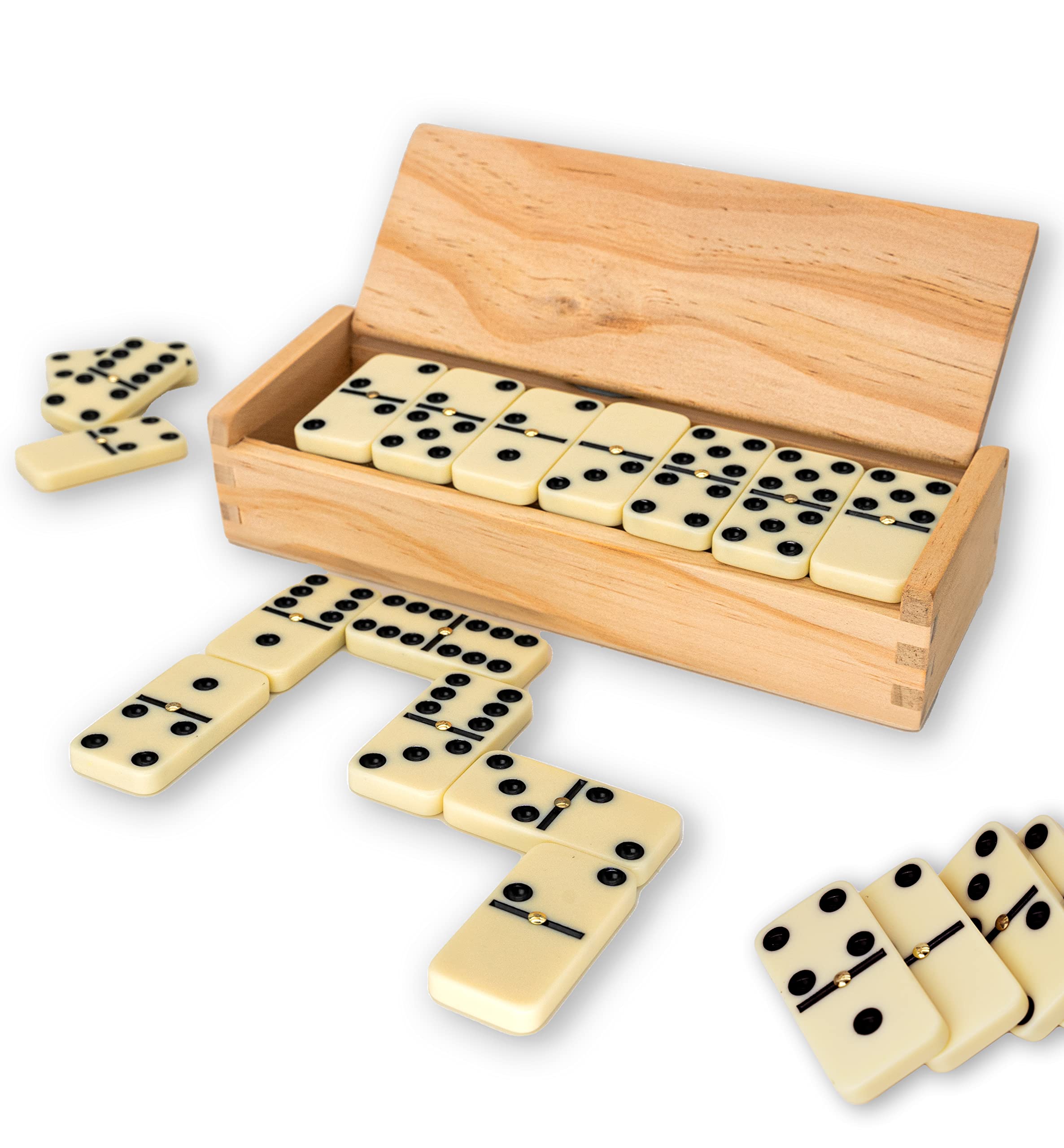 Luptons Traditional Dominoes Set | Luxury Dominos in Wooden Case For Kids & Adults Board Games