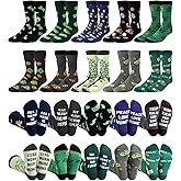 Haysandy 10 Pairs Funny Money Dollar Socks for Men Novelty Money Crew Dress Socks Stock Market Lover Finance Gifts for Birthday Valentine's Day