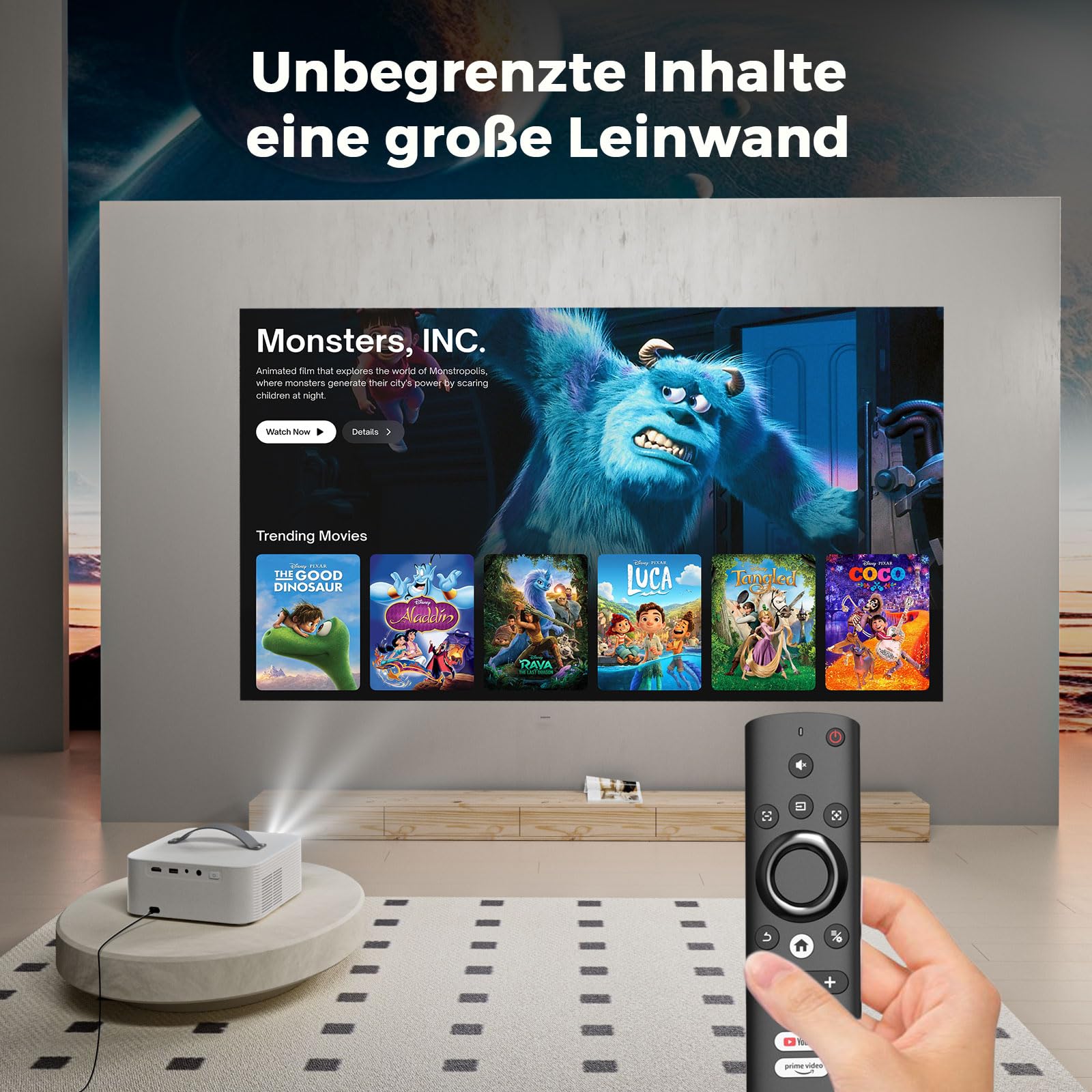 Beamer Passend für Netflix Dolby Audio|1600 Lisowod HDR10 Mini Beamer 4K Heimkino mit eARC CEC | Auto Fokus & Trapezkorrektur Smart Projektor | Bluetooth 5.4 WiFi6 | Für Familienkino und WM-Party 5