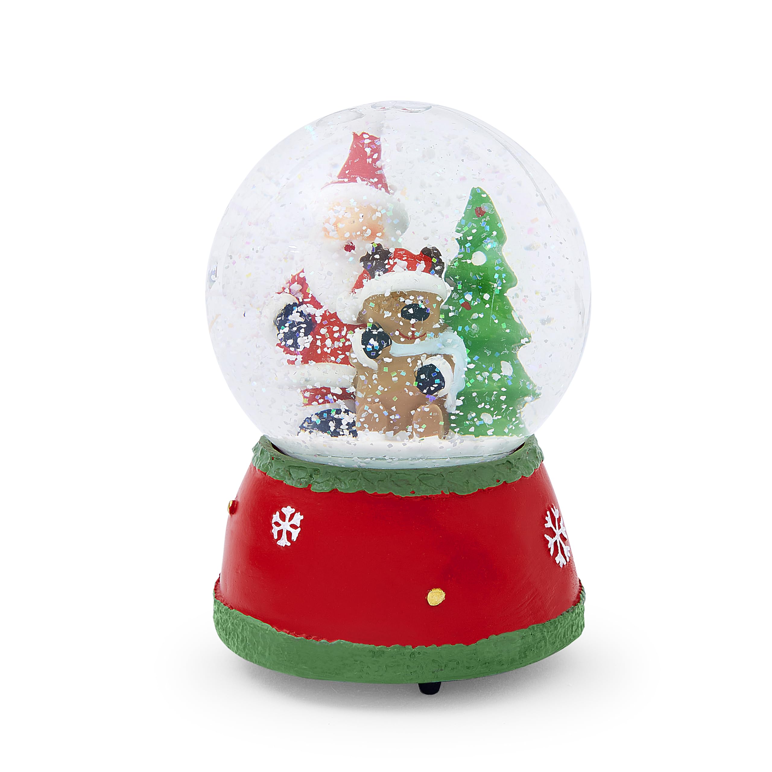 Mousehouse Gifts - Christmas Snow Globe with Musical Santa & Rudolph, Glass Musical Globe for Family Joy
