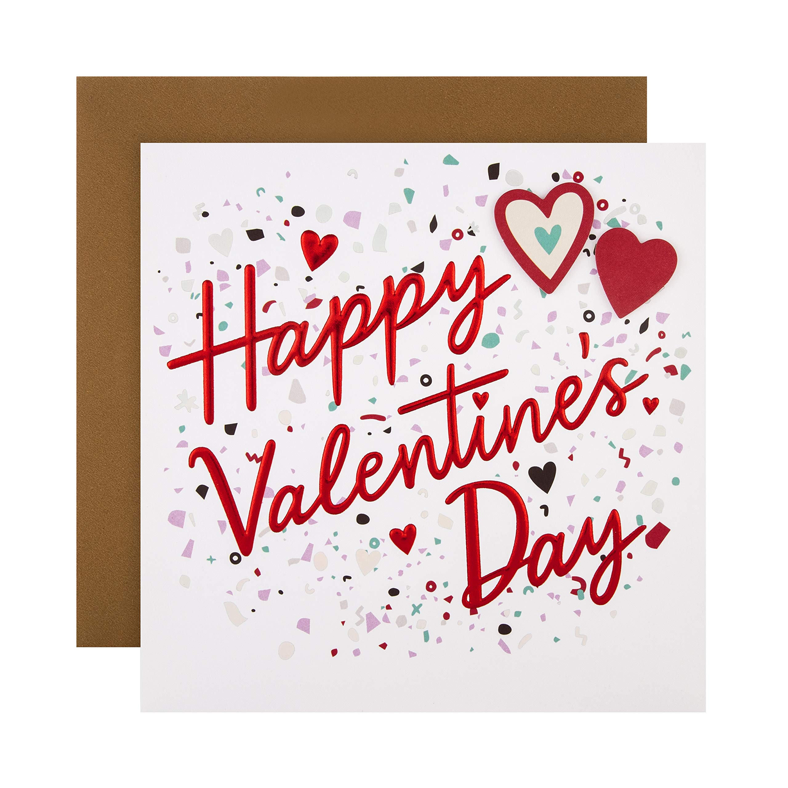 Hallmark Valentines Day Card, Classic Red Hearts & Text Design, Red