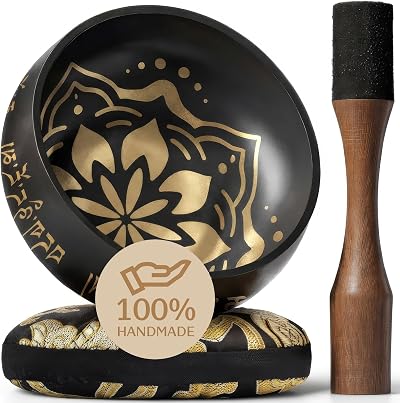 Silent Mind Tibetan Singing Bowl Set with Cushion Mallet Guide