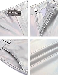 COOFANDY Mens Metallic Shiny Pants Disco Pants 70s
