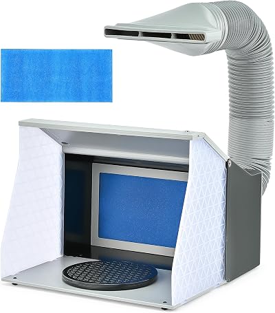 CO-Z Airbrush Booth Dual Fans 4 LED Lights 19.5 cm Turntable