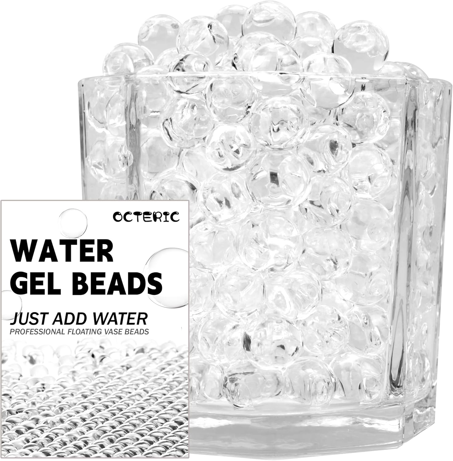 Vase Fillers - OCTERIC Vase Filler Beads Water Gel Beads Growing Crystal Pearls for Christmas Decoration, Floating Candle Making, Wedding Centerpiece, Craft Supplies(50000PCS)