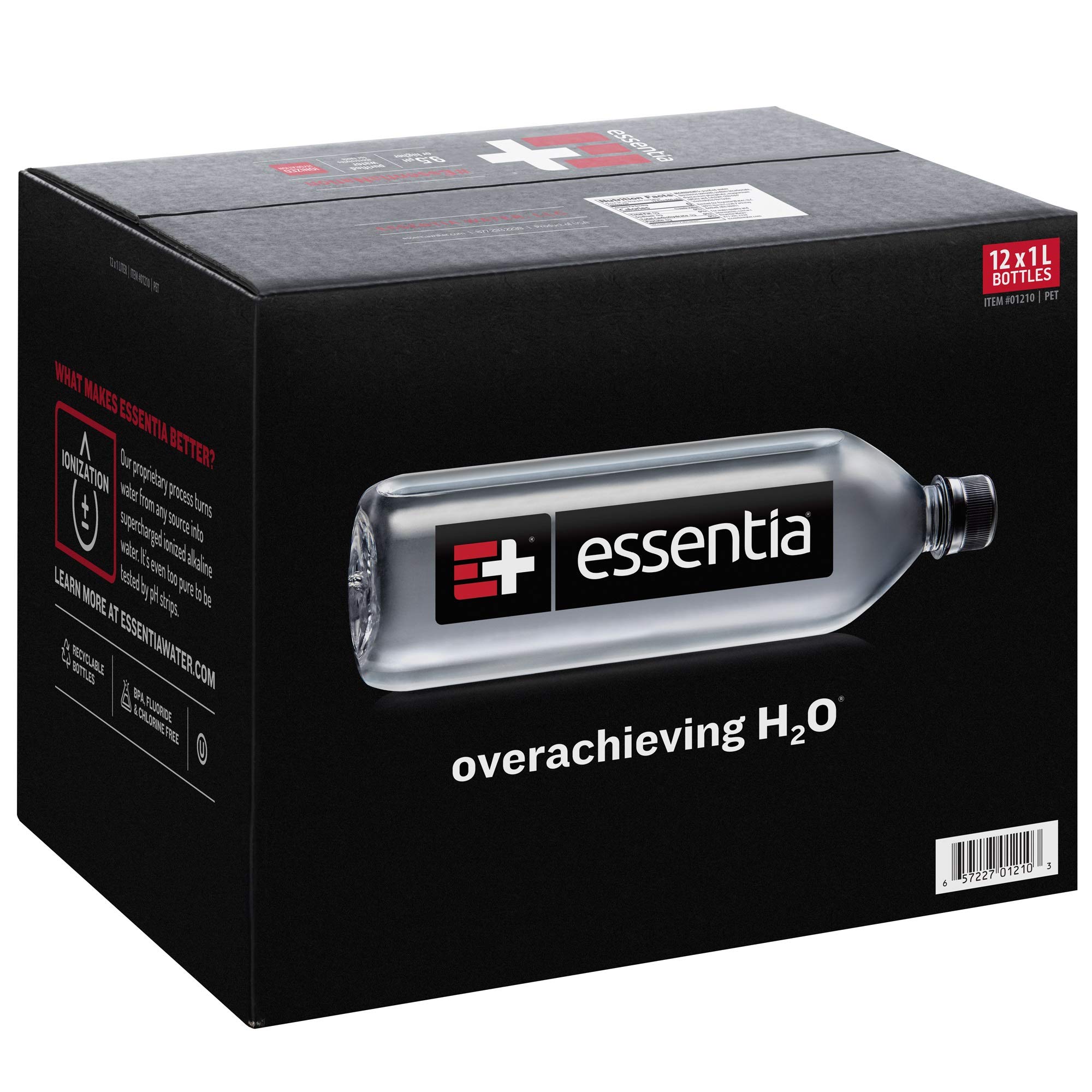 Essentia Water; 12, 1Liter Bottles; Ionized Alkaline Bottled Water
